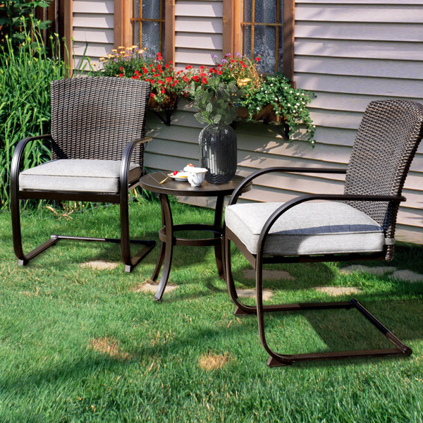 Wrought Studio™ 3 Piece Outdoor Patio Furniture Set Bistro Set With